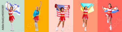 Beautiful cheerleaders with...