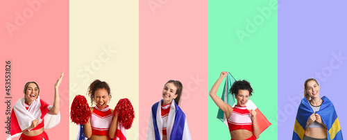 Beautiful cheerleaders with...