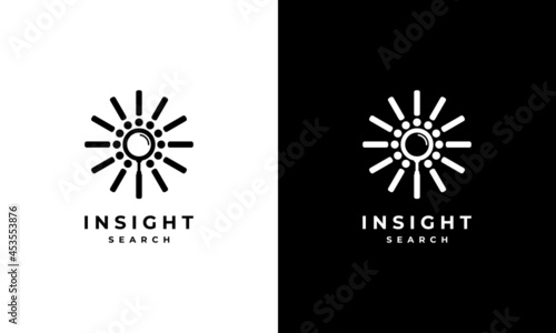 Bright Spark with Magnifying Glass Logo Design Inspiration 