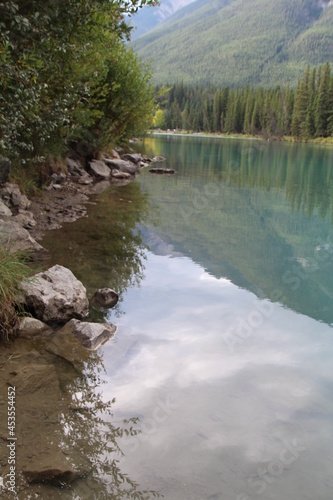 Fototapeta Naklejka Na Ścianę i Meble -  Moring Calm On River, Banff National Park, Alberta