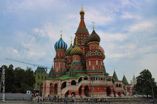 St. Basil s Cathedral at famous Red Square in the heart of Moscow in Russia during daylight