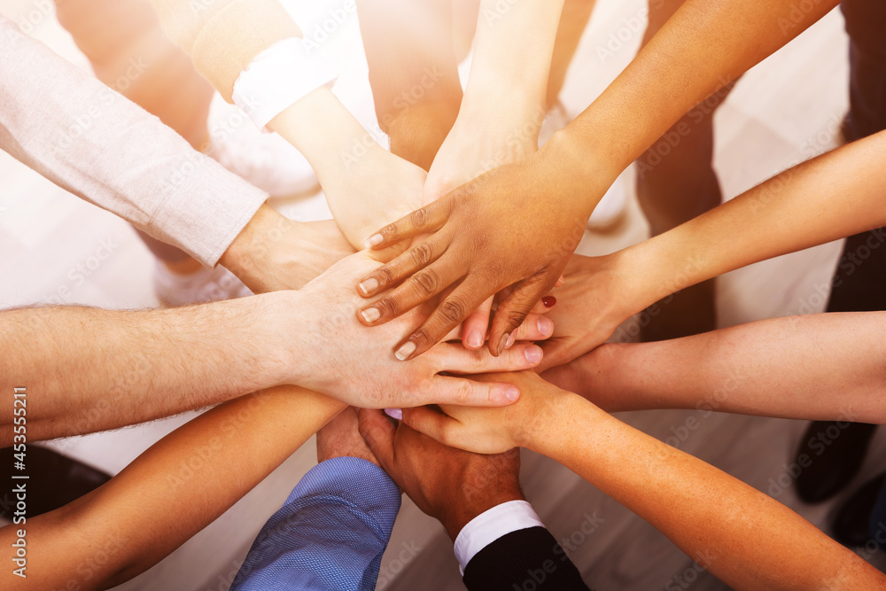 Fototapeta premium Diverse People Stacking Hand Together