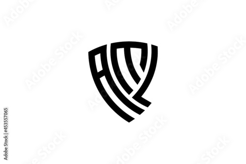 aml creative letter shield logo design vector icon illustration