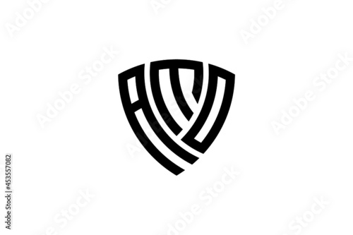 amo creative letter shield logo design vector icon illustration photo