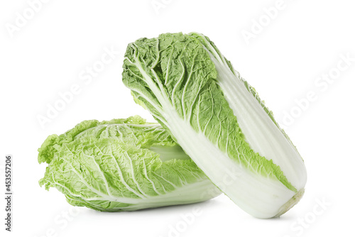 Fresh chinese cabbages on white background