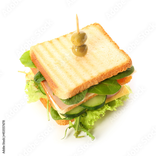 Tasty sandwich on white bac...