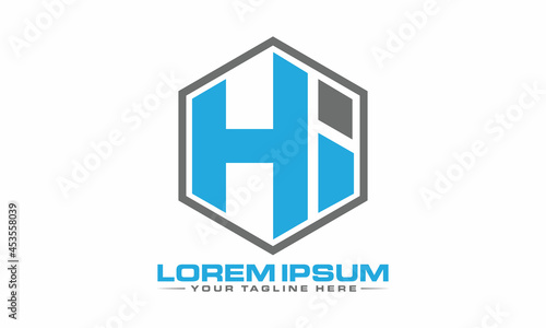 The Best Design HI logo unique modern minimalist simple creative abstract and vector