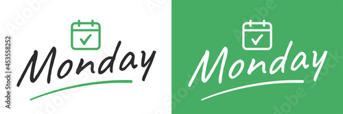 Monday, day of the week vector illustration.