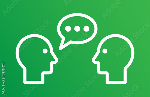 Speak icon. Head with speech bubble icon vector illustration
