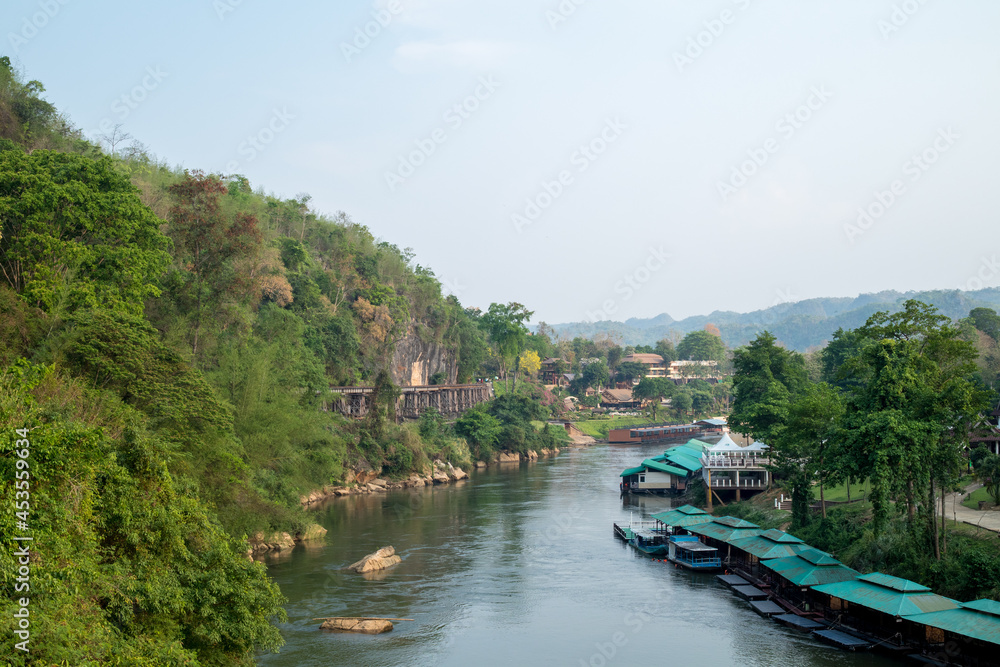 river, train and boats