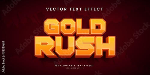 Editable text effect in gold rush style