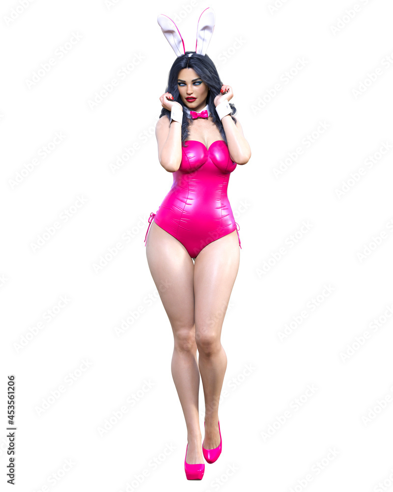 Bunny Girl.Sexy woman long legs. Swimsuit corset and shoes. Bunny Girl.Sexy woman long legs. Swimsuit corset and shoes.