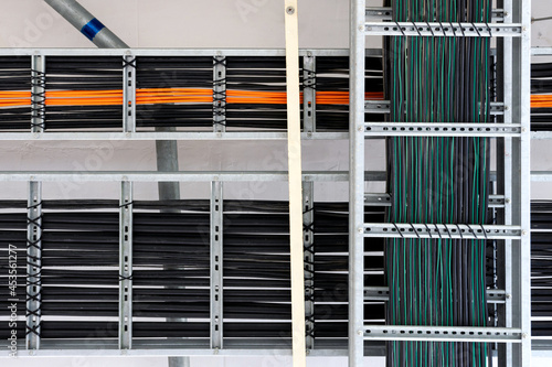 Wallpaper Mural Electric power cables and instrument cables on the tray in electrical control room. Torontodigital.ca