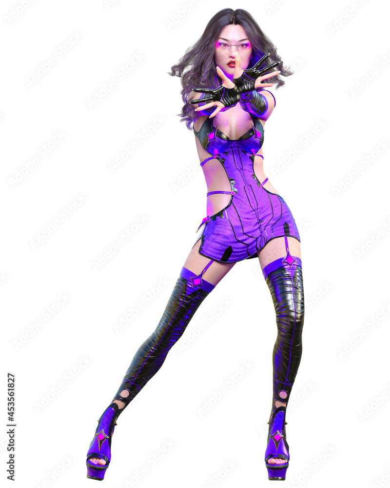 3D japanese assassin warrior amazon woman render. 3D japanese assassin warrior amazon woman render.