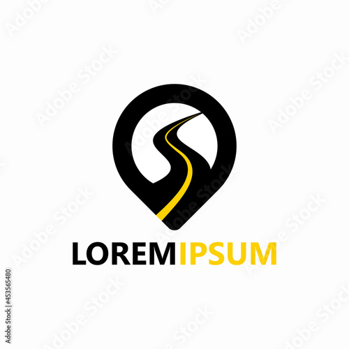 Pin road logo template design