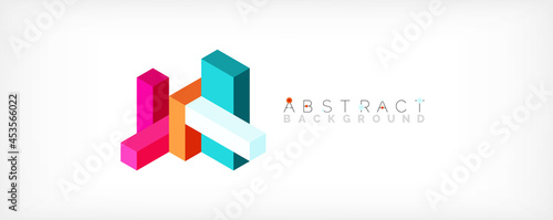 Abstract background. 3d cubes, cubic elements and blocks. Techno or business concept for wallpaper, banner, background, landing page