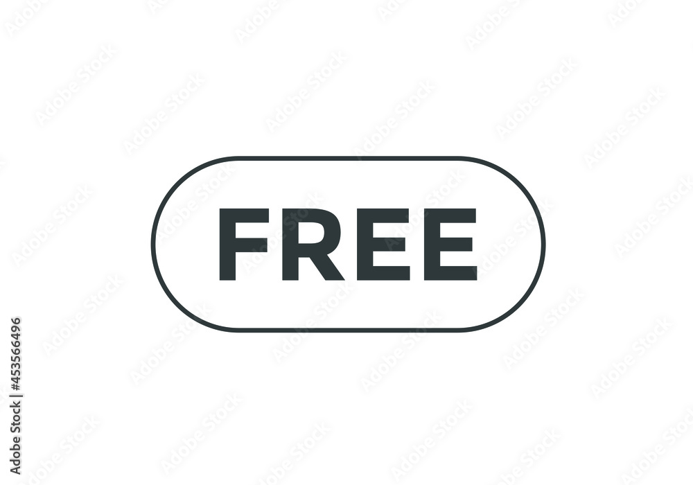 free text sign icon. rounded stroke black color text. web button free text sign icon. rounded stroke black color text. web button