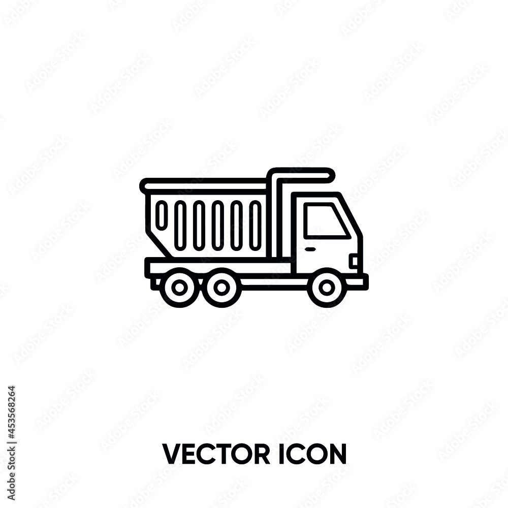 Dumper truck vector icon. Modern, simple flat vector illustration for website or mobile app.Dump truck symbol, logo illustration. Pixel perfect vector graphics Dumper truck vector icon. Modern, simple flat vector illustration for website or mobile app.Dump truck symbol, logo illustration. Pixel perfect vector graphics