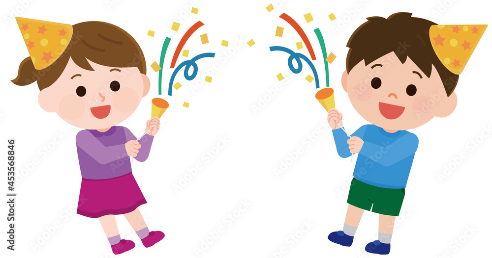 お誕生日会 パーティ お祝い クラッカーを鳴らす子供 イラスト Stock Vector Adobe Stock お誕生日会 パーティ お祝い クラッカーを鳴らす子供 イラスト Stock Vector Adobe Stock