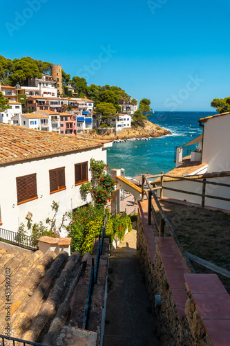Coastal municipality of Sa Tuna on the coast of Begur in summer, Girona on the Costa Brava of Catalonia in the Mediterranean