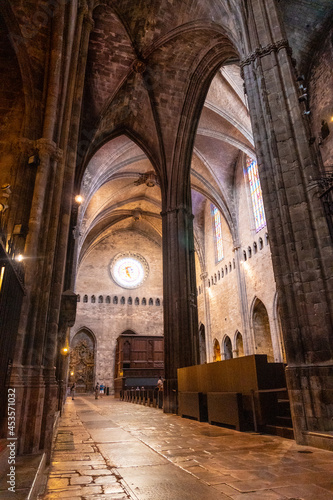 Girona medieval city  interior of the Cathedral without people  Costa Brava of Catalonia in the Mediterranean. Spain