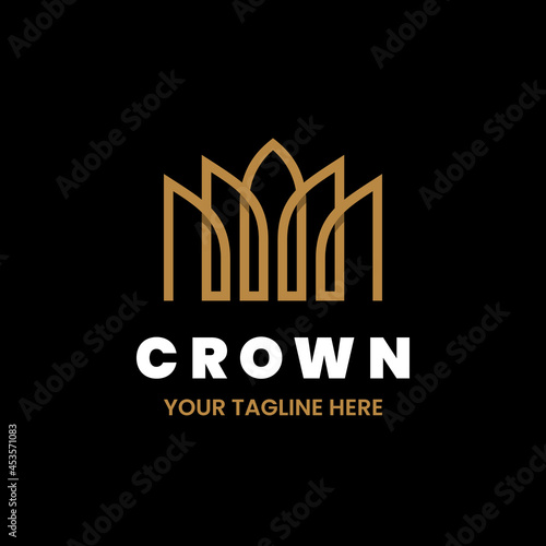 Crown logo design template. Stock vector illustration.