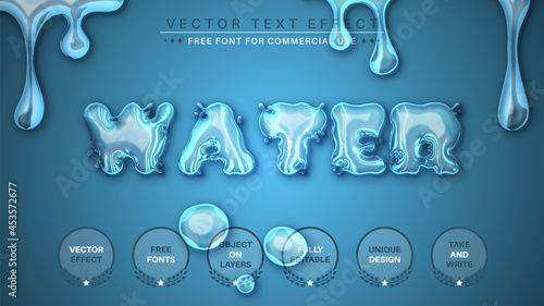 Blue Water -  Editable Text Effect, Font Style