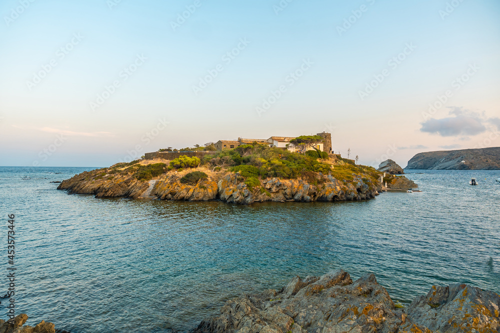 S'Arenella Island on the coast of Cadaques, a town on the Costa Brava of Catalonia, Gerona, Mediterranean Sea. Spain