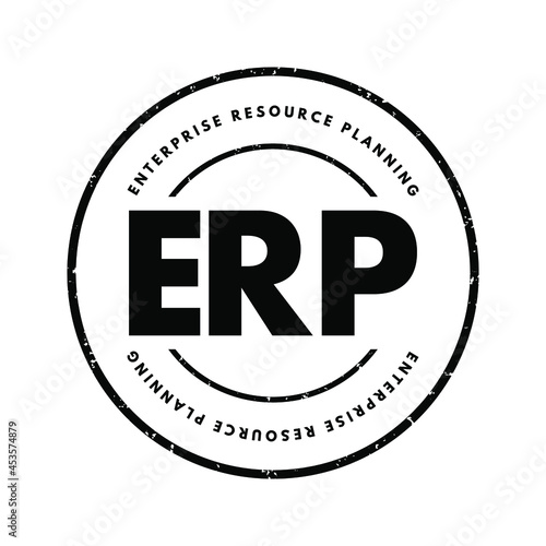 ERP - Enterprise Resource Planning acronym, business concept background