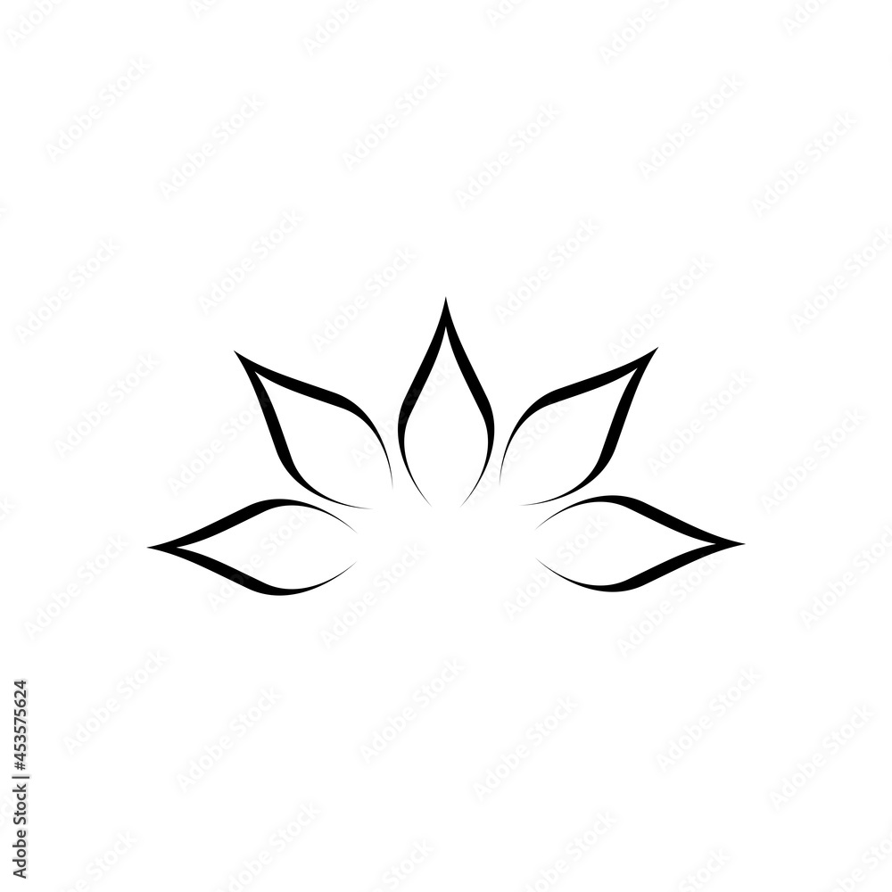 Lotus icon isolated on white background