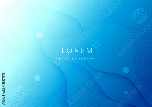 Abstract modern light blue gradient wavy shape background with copy space for text.
