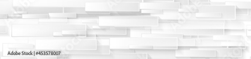Fototapeta Naklejka Na Ścianę i Meble -  Abstract grey white hi-tech geometric rectangles minimal background. Vector banner design
