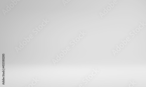 Abstract pastel gray color and gradient white light background in studio table backdrops display product design. Blank empty space room for showing. Blur 3D render podium stage grey texture pattern. © Art Stocker