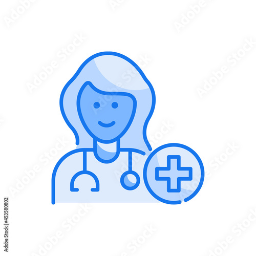 Doctor vector blue colour icon style illustration. EPS 10 file