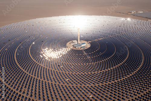 Print op canvas Photovoltaic power generation, solar Thermal Power Station in Dunhuang, China