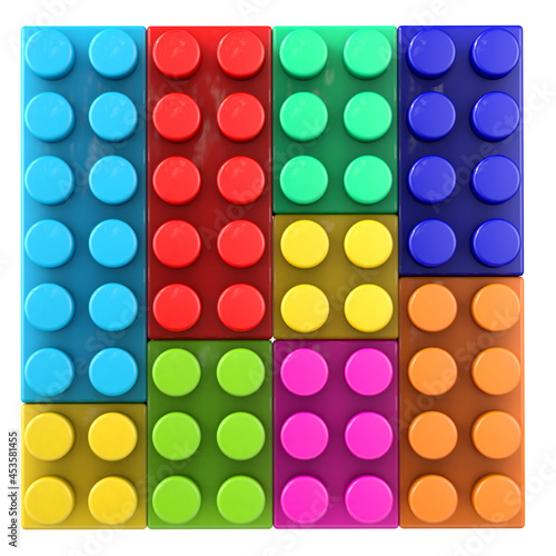 Colorful blocks building blocks for children. 3d illustration.