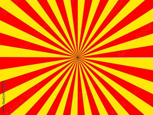 red and yellow sunlight sunburst sunshine background design for light ray banner, ads, template, product, social media, promotion sale background wallpaper vector illustration 