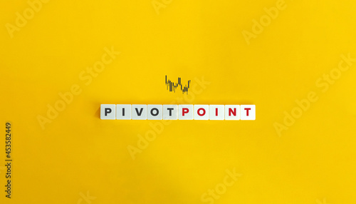 Pivot Point banner and icon. Block letters on bright orange background. Minimal aesthetics.