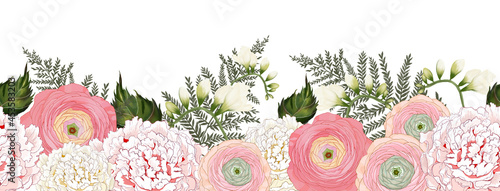 Obraz na plátně Beautiful illustration Floral pattern in the many kind of flowers