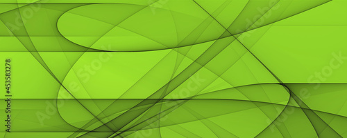 Abstrakter Hintergrund 4k grün hell dunkel Wellen und Linien Banner