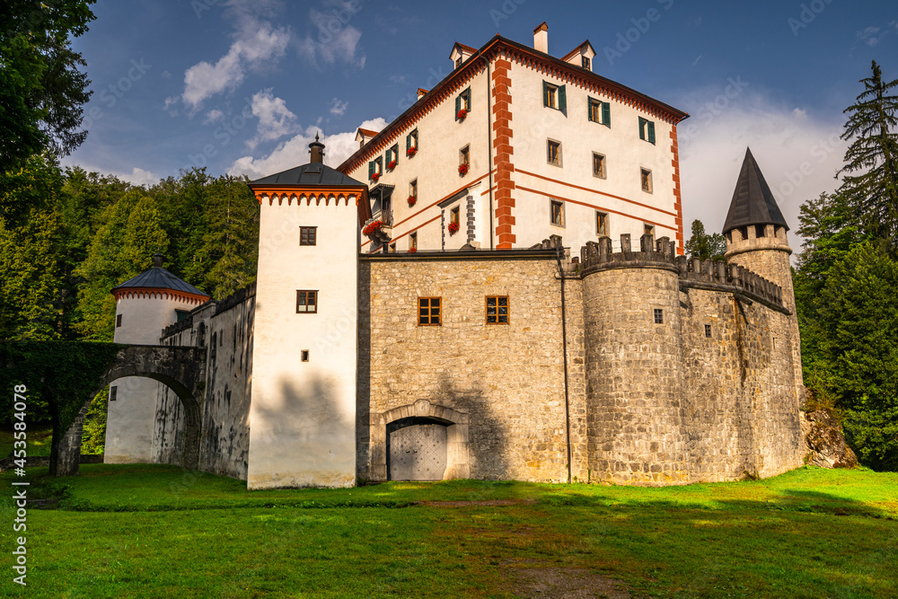  Slovenia Sneznik Castle (Grad Snežnik ) located in Loska Dolina, Slovenia