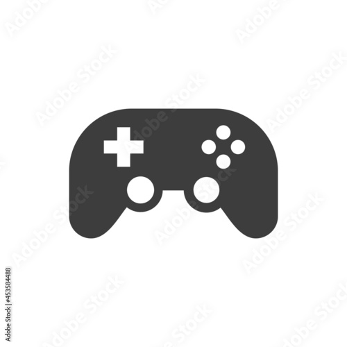 Joystick, game controller black icon. Console, video game vector symbol.