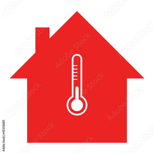 Thermometer und Haus
