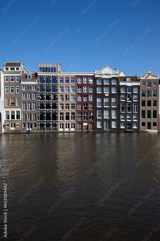 Typical architecture of Amsterdam buildings, Netherlands
