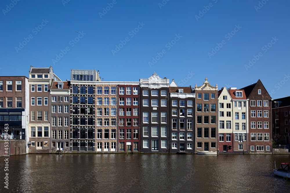 Typical architecture of Amsterdam buildings, Netherlands