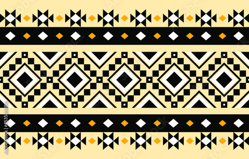 Geometric ethnic oriental seamless pattern traditional Design for background,carpet,wallpaper.clothing,wrapping,Batik fabric,Vector illustration.embroidery style - Sadu, sadou, sadow or sado