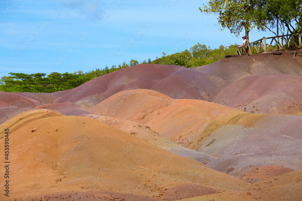 The geological formation called Seven Coloured Earths in the Chamarel plain, Mauritius The geological formation called Seven Coloured Earths in the Chamarel plain, Mauritius