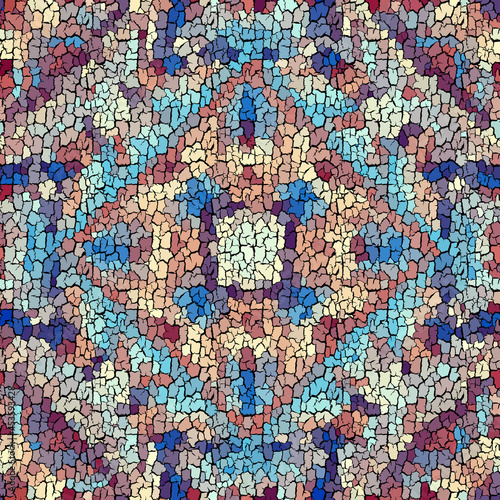 Seamless grunge abstract square pattern. Paint grunge cracks. © kastanka