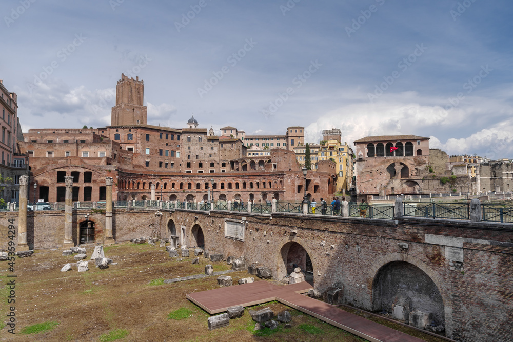 Forum of Trajan, Trajan's Market, along street dei Fori Imperiali in Rome