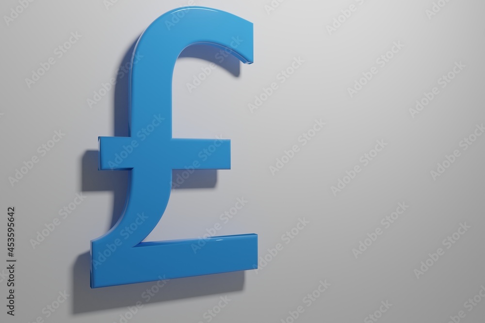 Blue vector pound logo, currency sign. Pound currency 3d style isolated on white background. 3D British Pound symbol. 3d illustration Blue vector pound logo, currency sign. Pound currency 3d style isolated on white background. 3D British Pound symbol. 3d illustration
